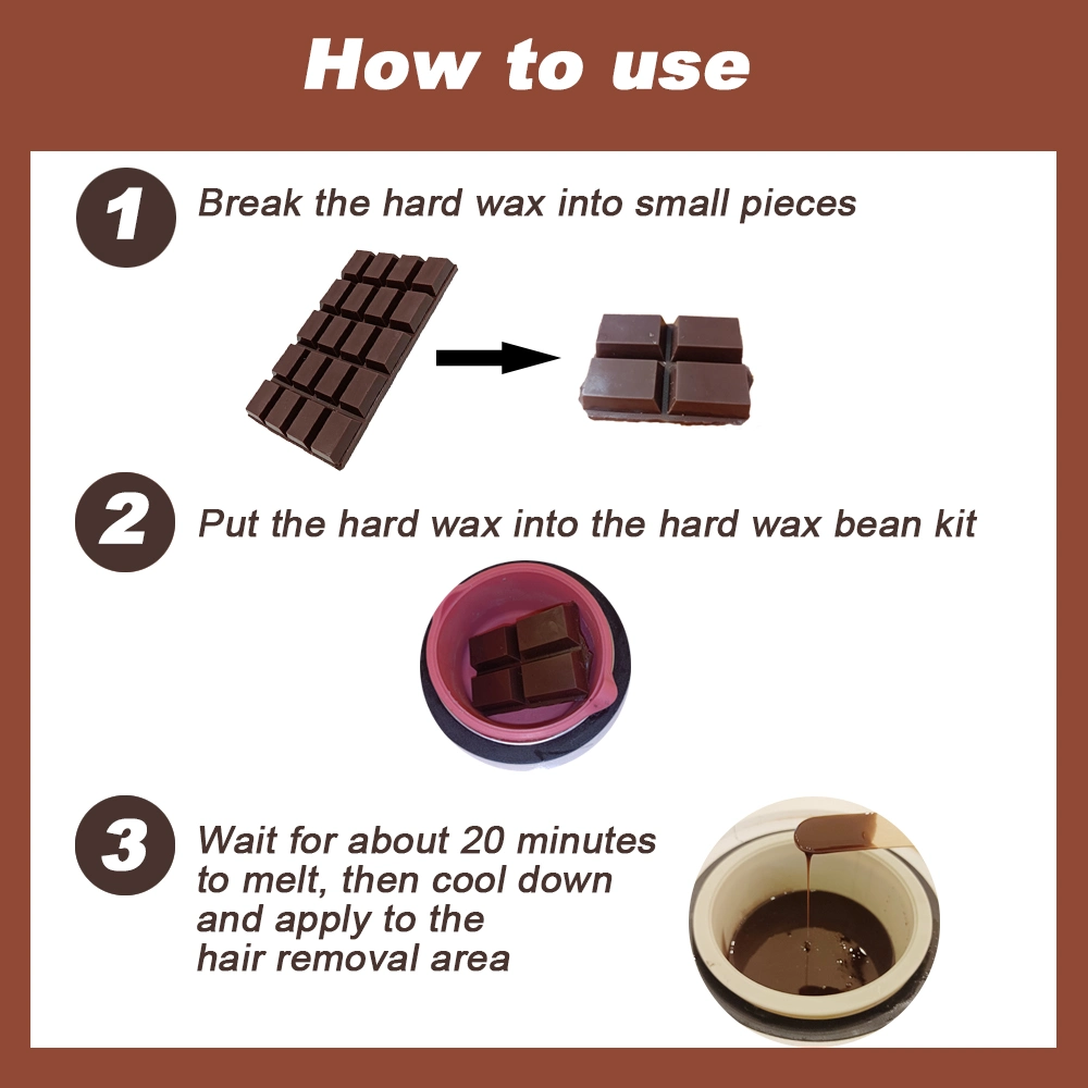Wholesale Hot Factory Products Chocolate Hard Wax Block Depilatory Wax Hair Removal