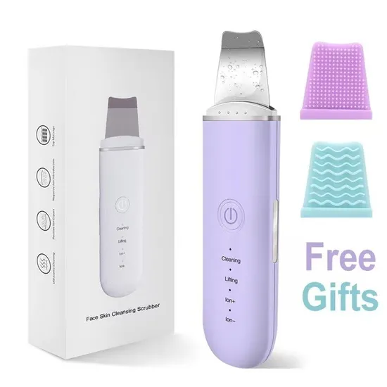 Beauty Product Facial Cleanser Electric Ultrasonic Peeling Ion Skin Scrubber Spatula Device 